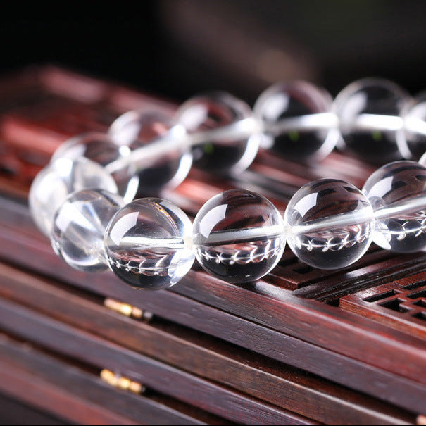 Natural clear Crystal Single Bracelet Collectible Pure Body White Crystal Jewelry Men's and Women's Bracelets