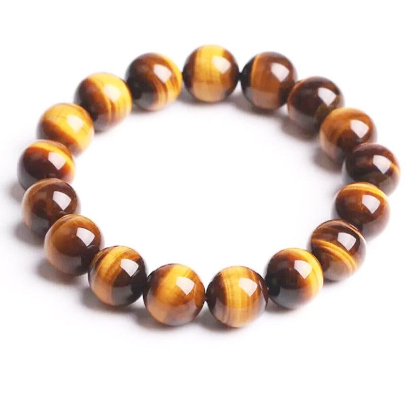 Natural Yellow Tiger's Eye Bracelet 7A Collectible Lightning Eye Tiger's Eye Bracelet Tiger Crystal Beads Factory Direct