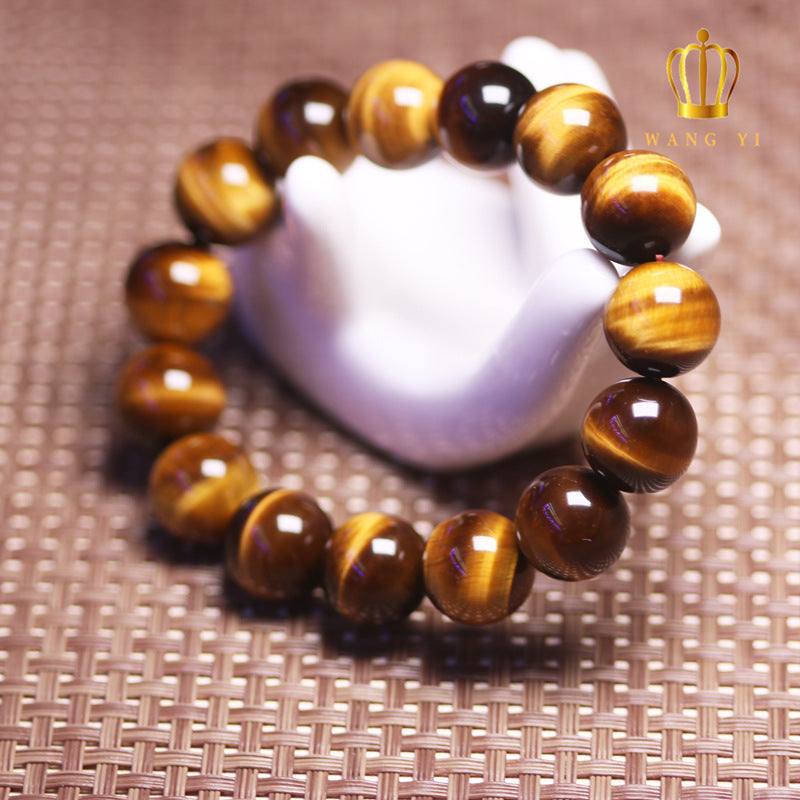 Natural Yellow Tiger's Eye Bracelet 7A Collectible Lightning Eye Tiger's Eye Bracelet Tiger Crystal Beads Factory Direct