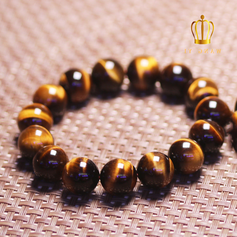 Natural Yellow Tiger's Eye Bracelet 7A Collectible Lightning Eye Tiger's Eye Bracelet Tiger Crystal Beads Factory Direct
