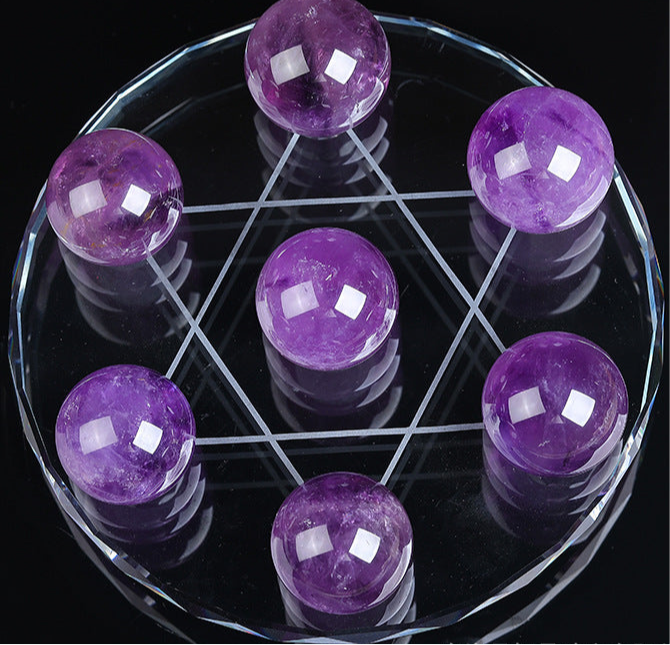 Natural Amethyst Ball Seven Star Array Crystal Ball Ornament