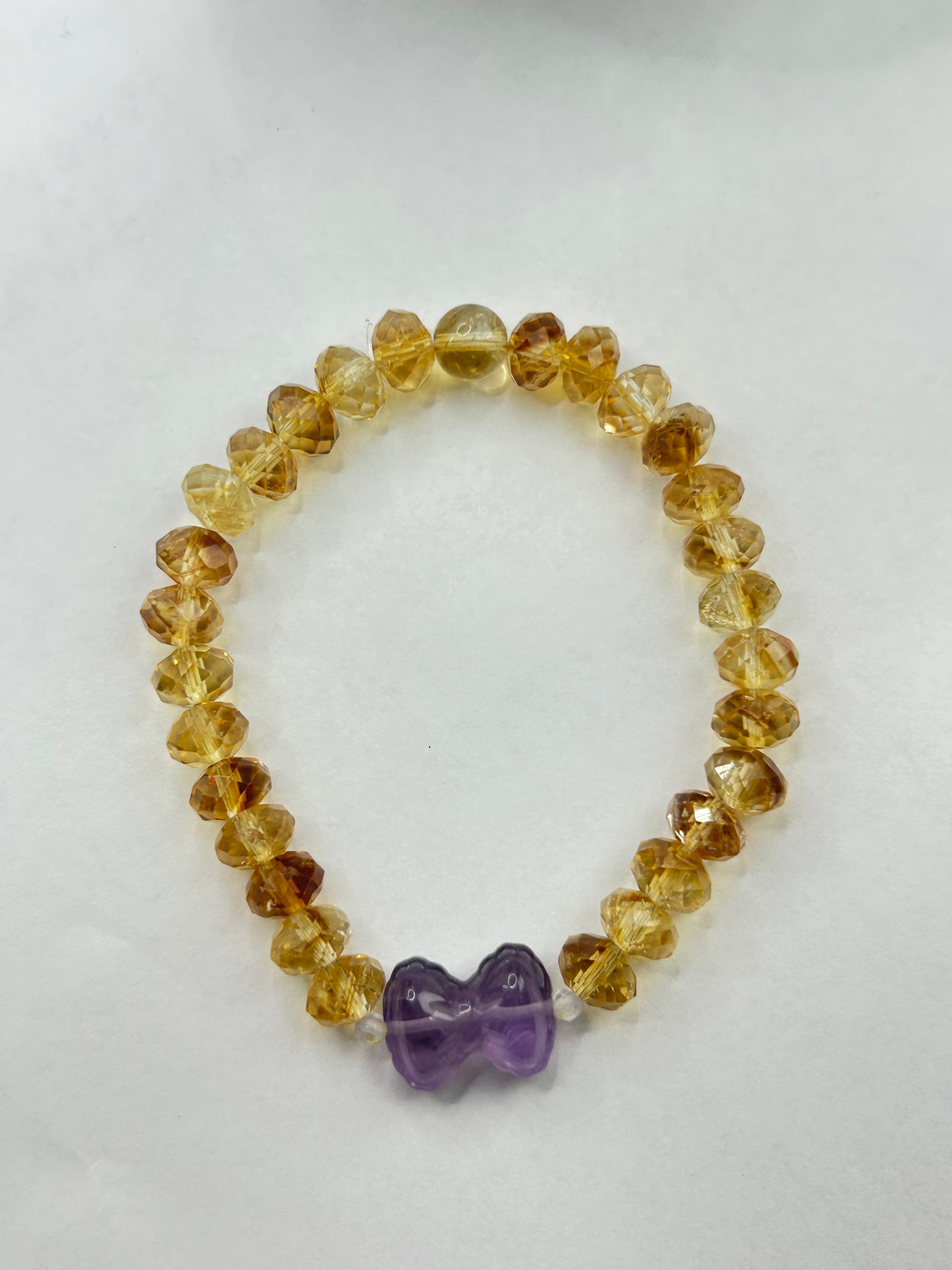 Genuine Citrine bracelet faceted bead