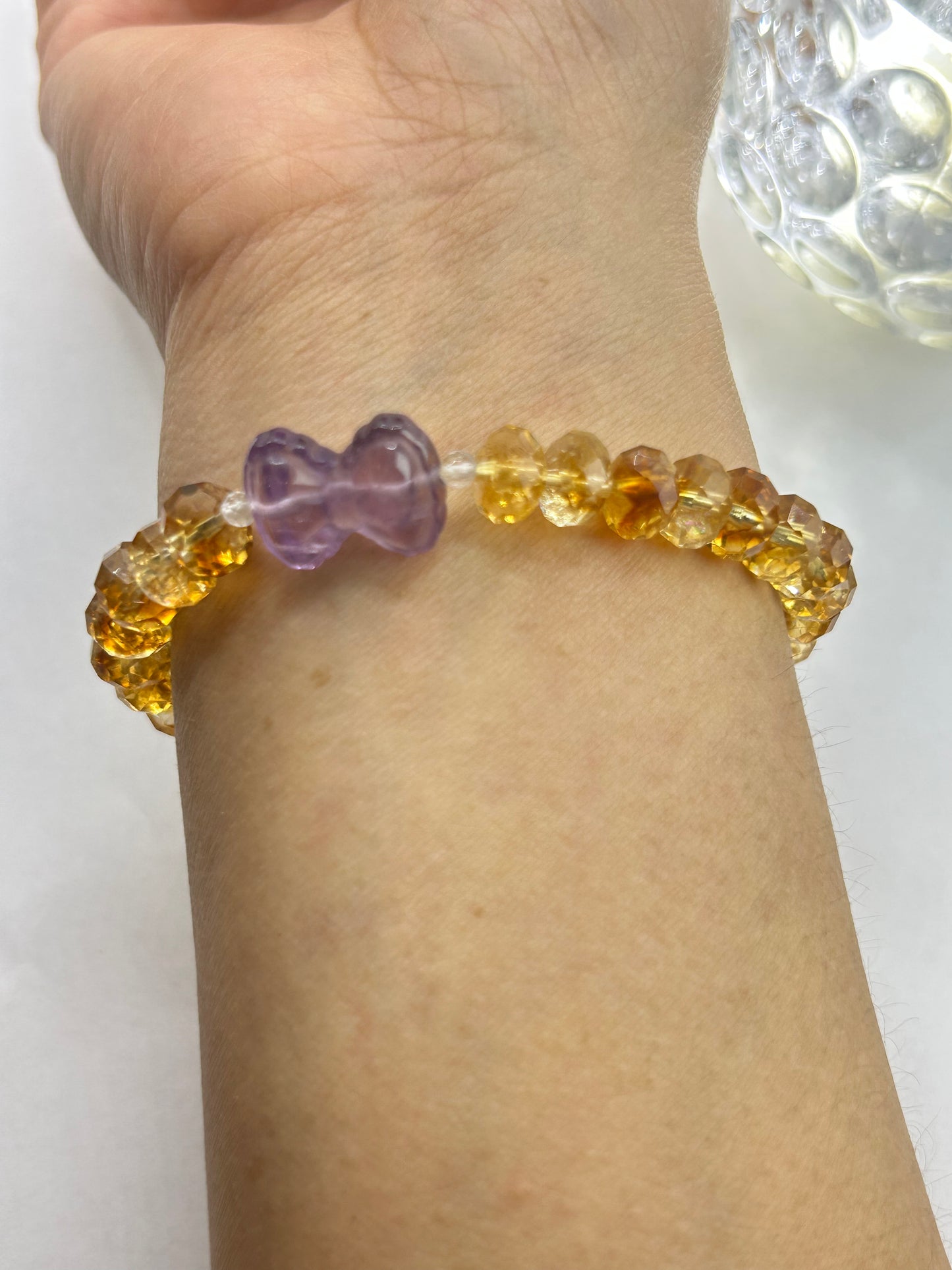Genuine Citrine bracelet faceted bead