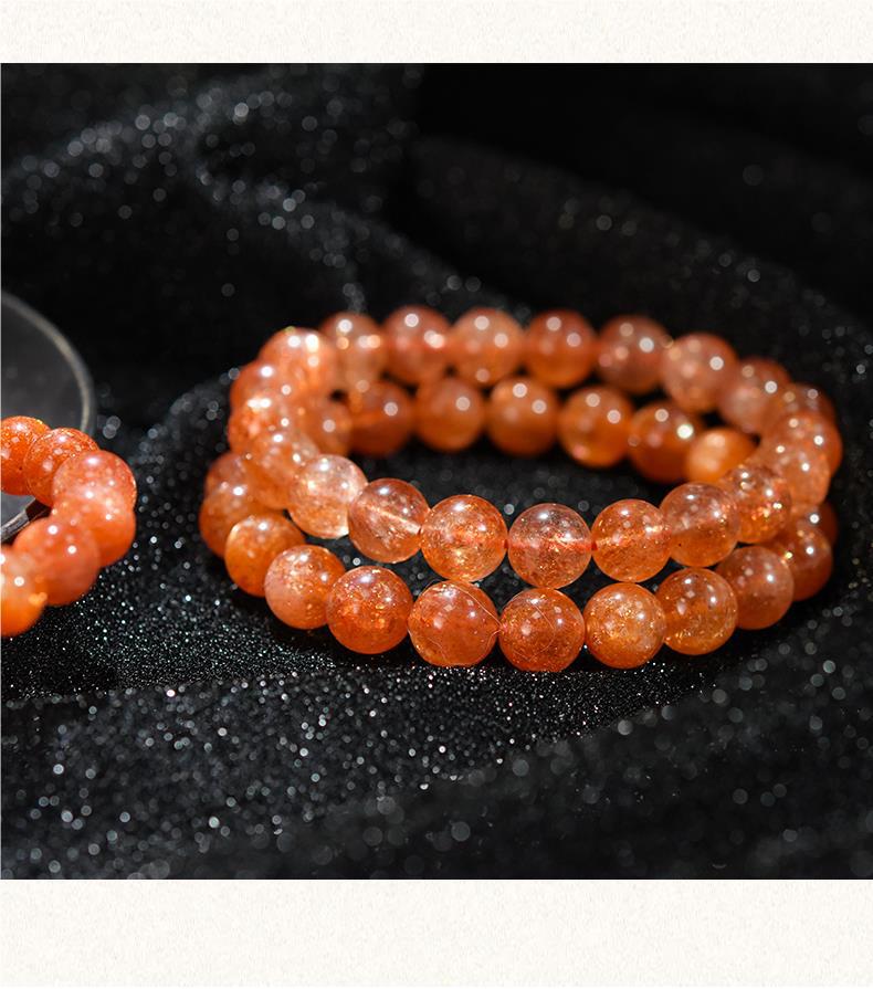 T collectible natural gold sun bracelet orange red golden sand crystal gold strawberry crystal bracelet female sunstone couple ornament