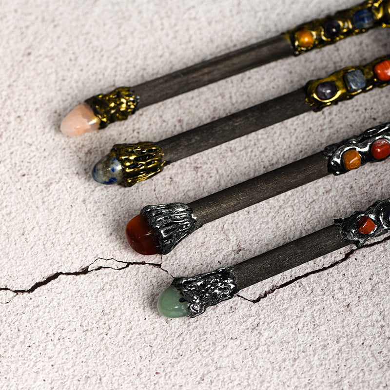 Natural White Crystal Magic Wand Metal Wand