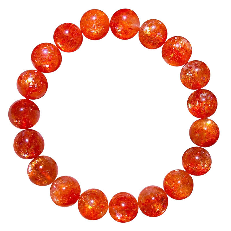 T collectible natural gold sun bracelet orange red golden sand crystal gold strawberry crystal bracelet female sunstone couple ornament