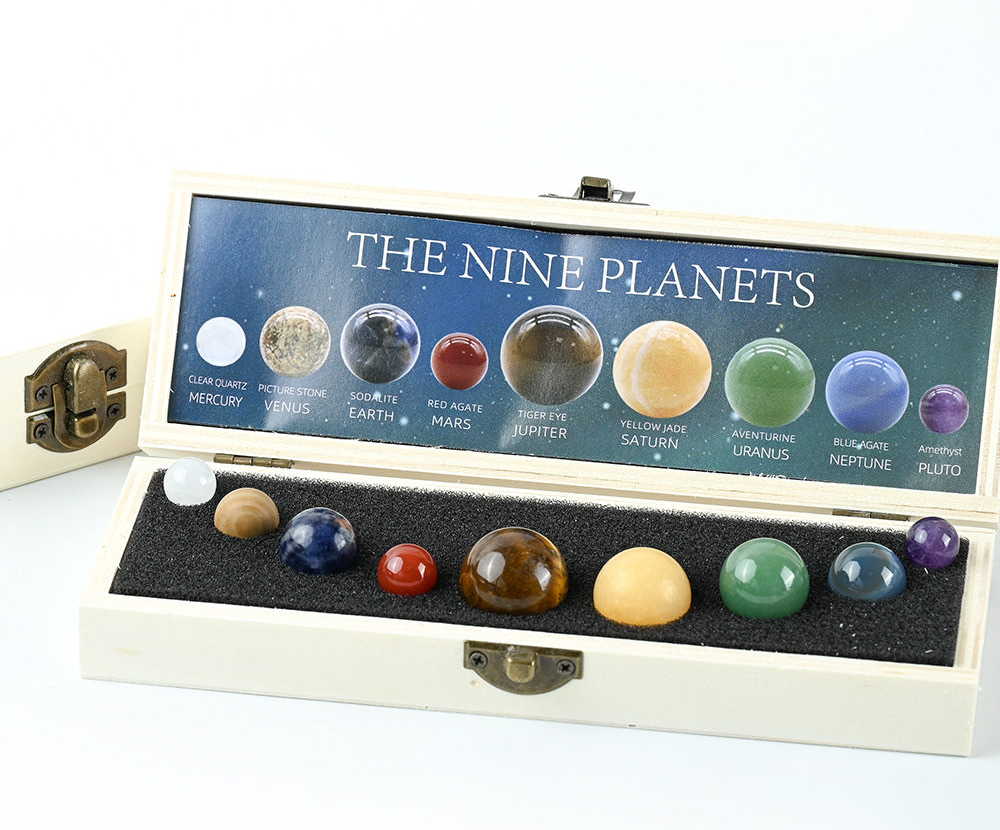 Natural Crystal Planet Nine Planets Solar System Set