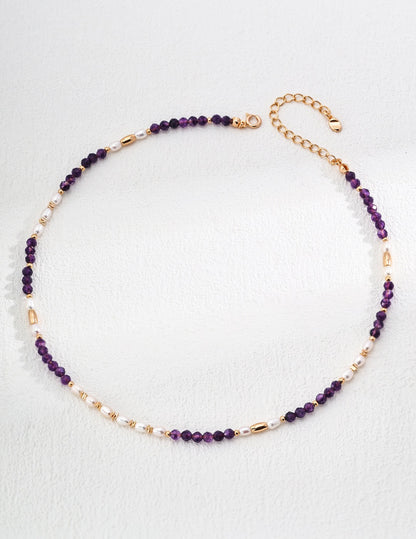 Facet amethyst necklace