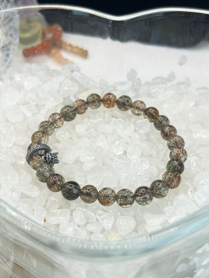 Black gold super seven beaded bracelet