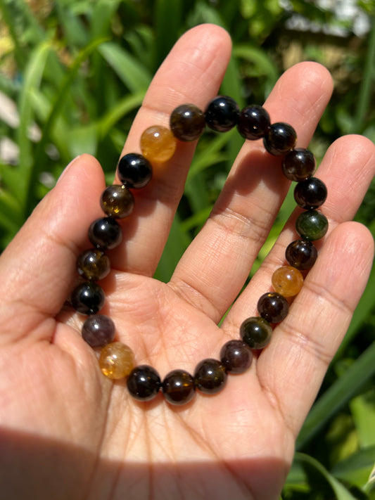 dark multicolor tourmaline bracelet