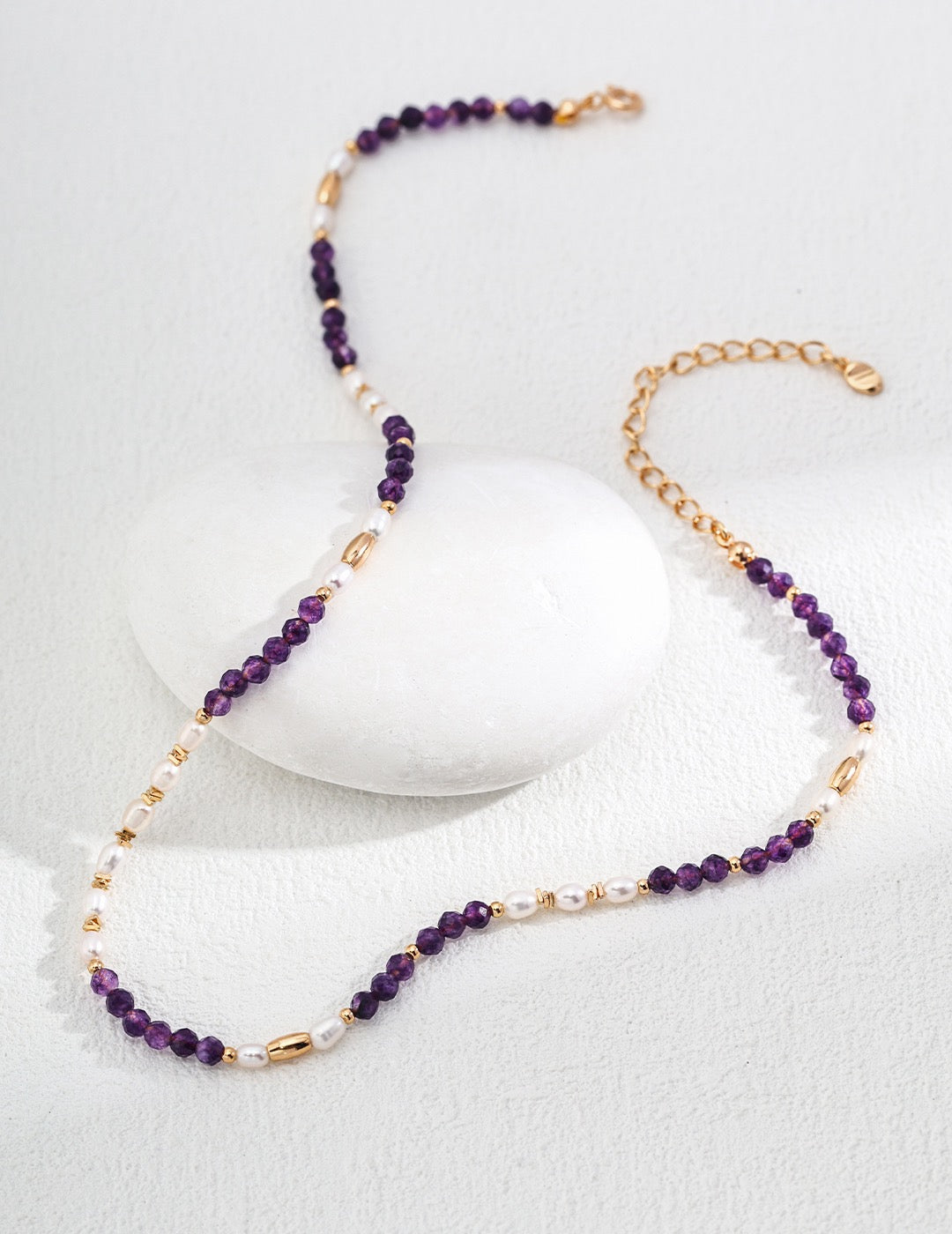 Facet amethyst necklace