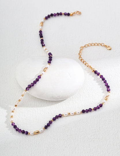 Facet amethyst necklace