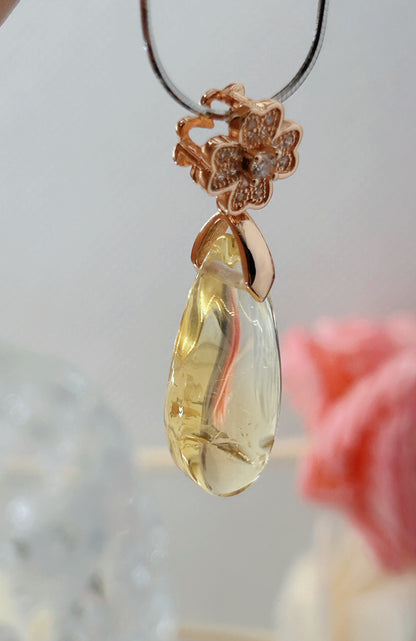 Natural citrine pendant