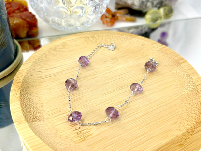 Amethyst chain bracelet