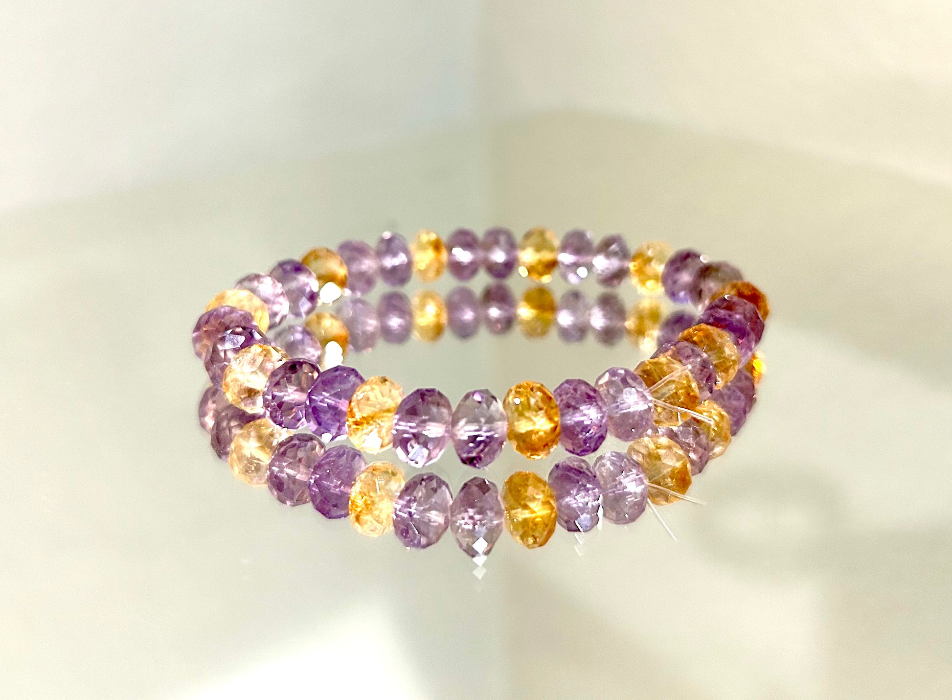 Outlets Natural Amethyst, Citrine and Garnet Bracelet.