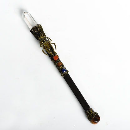 Natural White Crystal Magic Wand Metal Wand