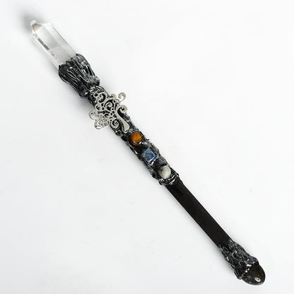 Natural White Crystal Magic Wand Metal Wand