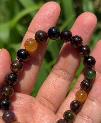 dark multicolor tourmaline bracelet