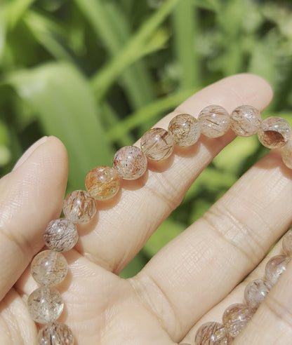 Rutilated quartz Gold super seven bracelet